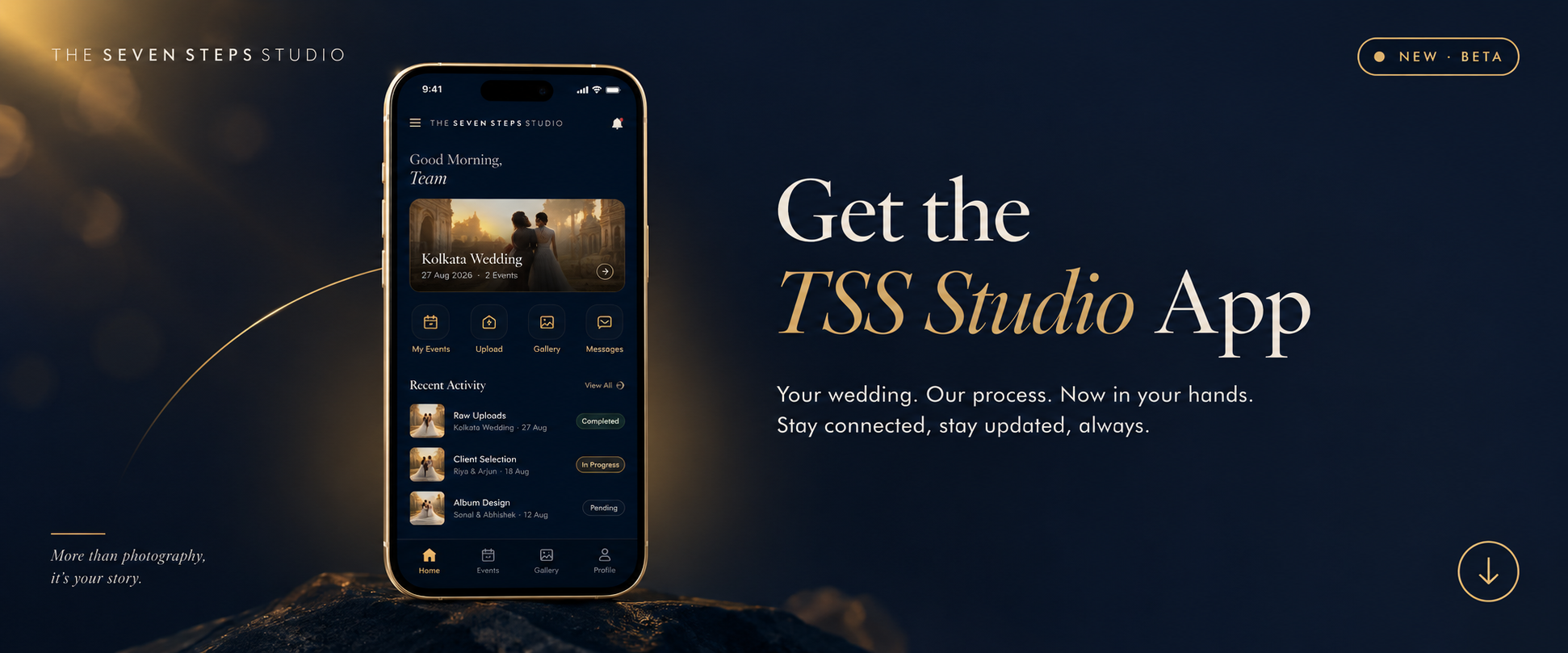 Get the TSS Studio App — your wedding, our process, now in your hands